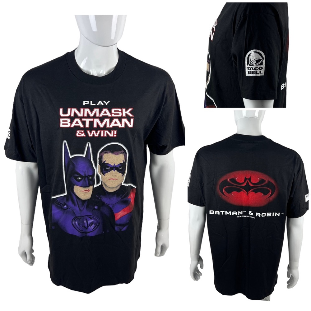 Batman and Robin Taco Bell Promo Shirt Mens XL Vintage 1997 Single Stitched